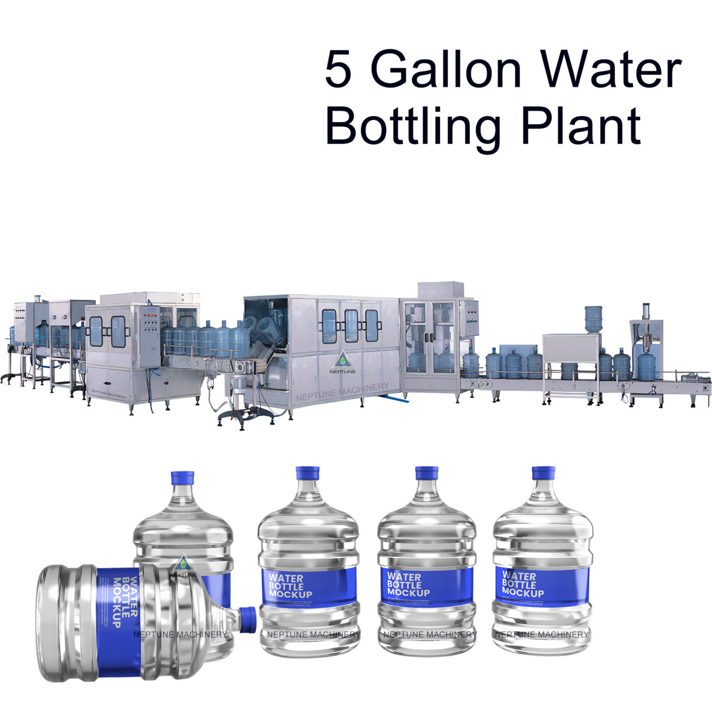 5 Gallon bottled water filling bottling plant
